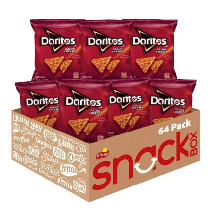 Doritos Flavored Tortilla Chips, Nacho Cheese, 1.75 Ounce (Pack of 64)It’s only $6.99